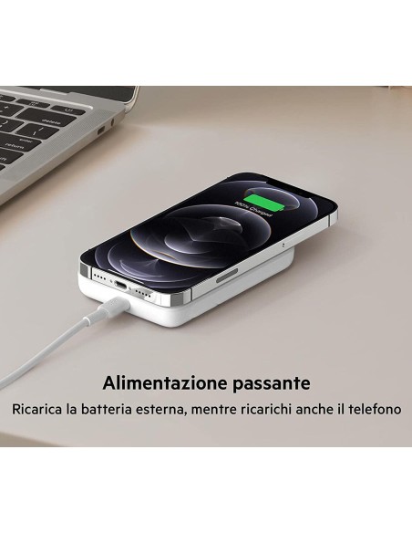 Power Bank Portatile Tecnologia QI 15Wh 5000mAh Caricatore Cellulare Smartphone