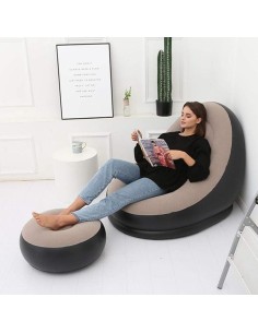 Poltrona gonfiabile con poggiapiedi giardino,casa,campeggio 2