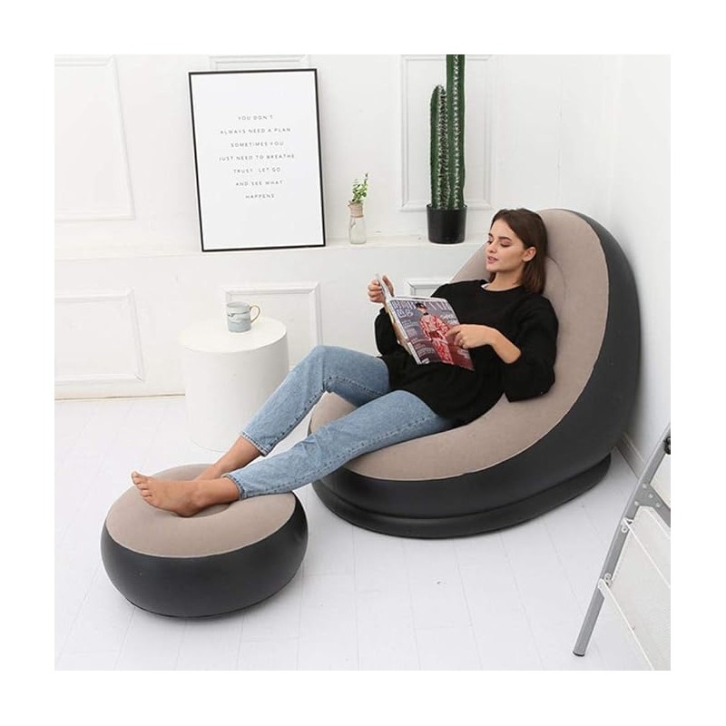 Poltrona gonfiabile con poggiapiedi...