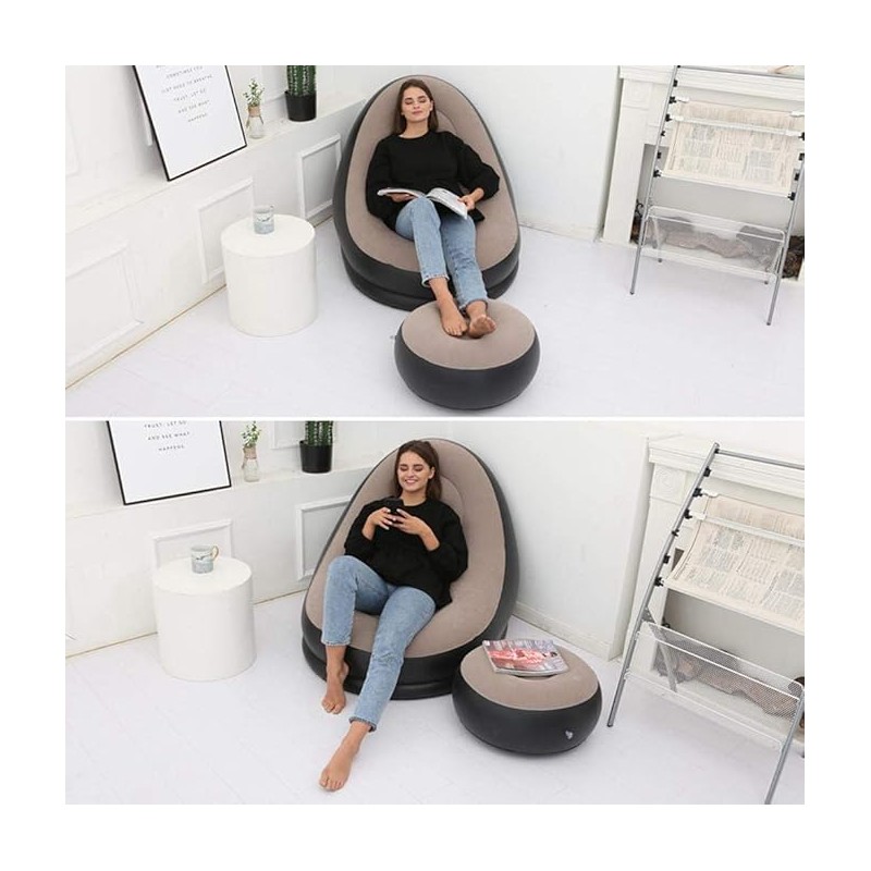 Poltrona gonfiabile con poggiapiedi...