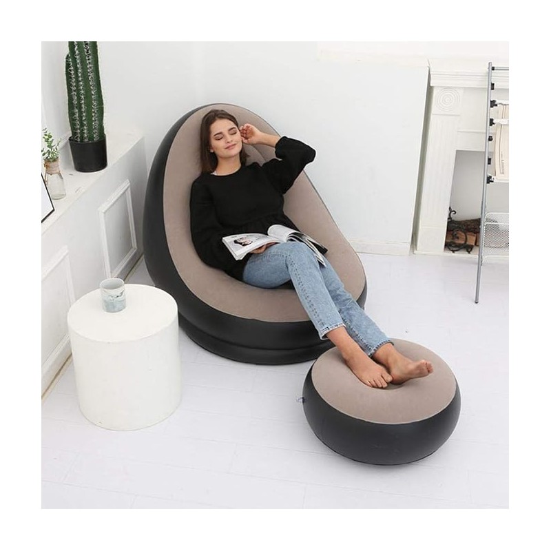 Poltrona gonfiabile con poggiapiedi...