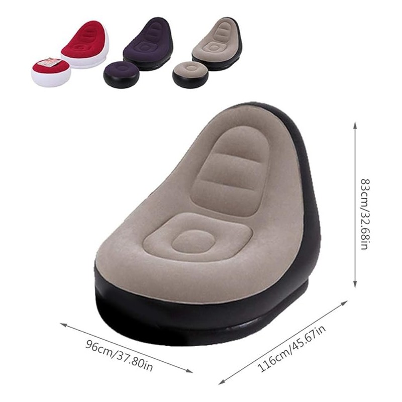 Poltrona gonfiabile con poggiapiedi...