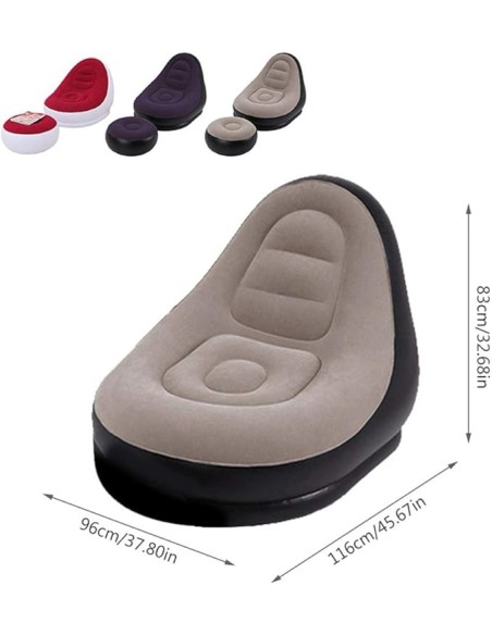 Poltrona gonfiabile con poggiapiedi giardino,casa,campeggio