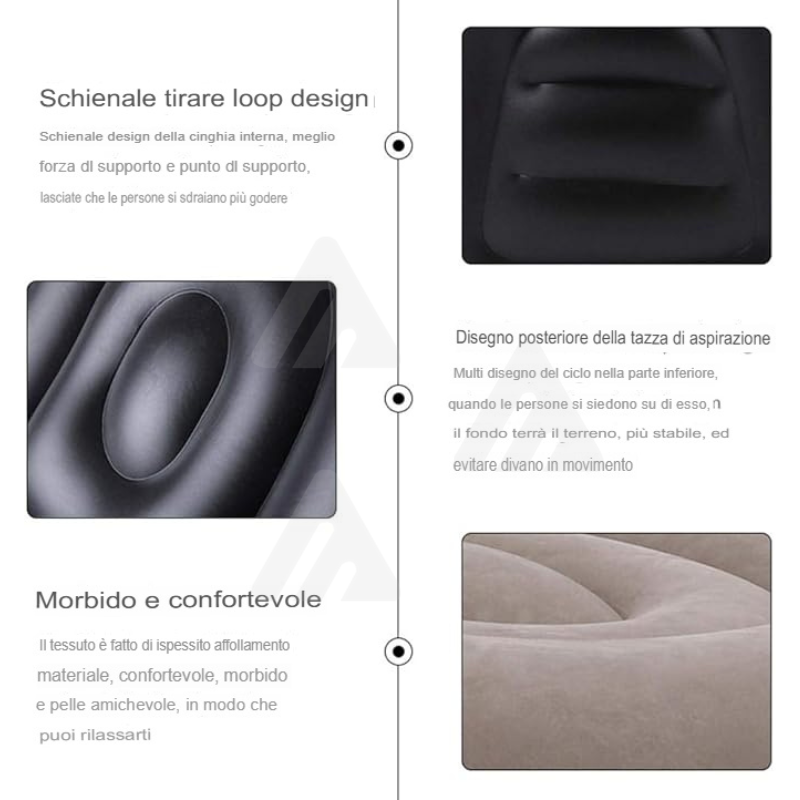 Poltrona gonfiabile con poggiapiedi...