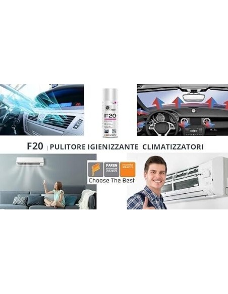 Faren - F20 - Igienizzante Spray per Climatizzatori di Casa e Auto - 400ml