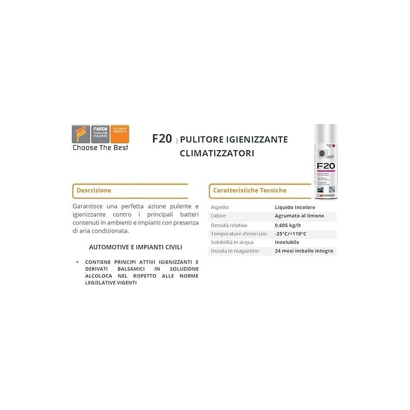 Faren - F20 - Igienizzante Spray per...