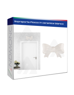 Sopraporta Fiocco in ceramica Bianco 35cm