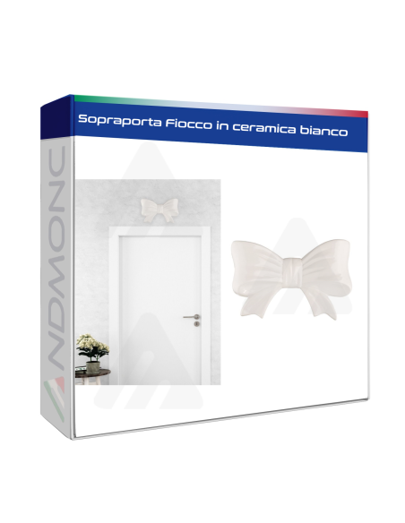 Sopraporta Fiocco in ceramica Bianco 35cm
