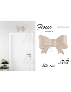 Sopraporta Fiocco in ceramica Tortora 35cm 2