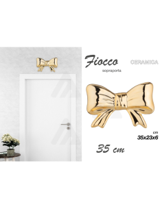 Sopraporta Fiocco in ceramica Oro 35cm 2
