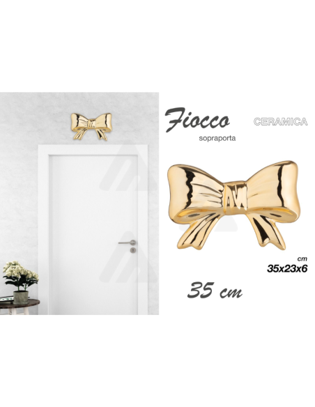 Sopraporta Fiocco in ceramica Oro 35cm