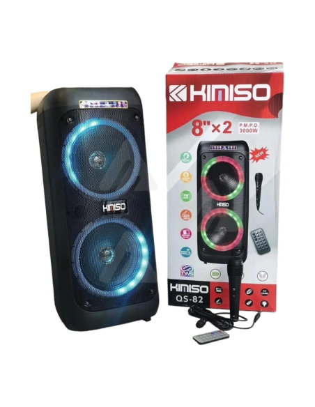 Cassa Bluetooth Wireless con Microfono Doppio Altoparlante 8” 3000W