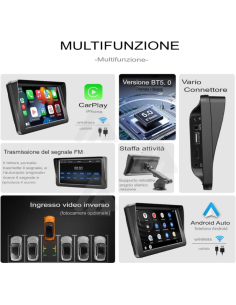 Autoradio portatile Wireless Carplay Android Auto, 7... 2