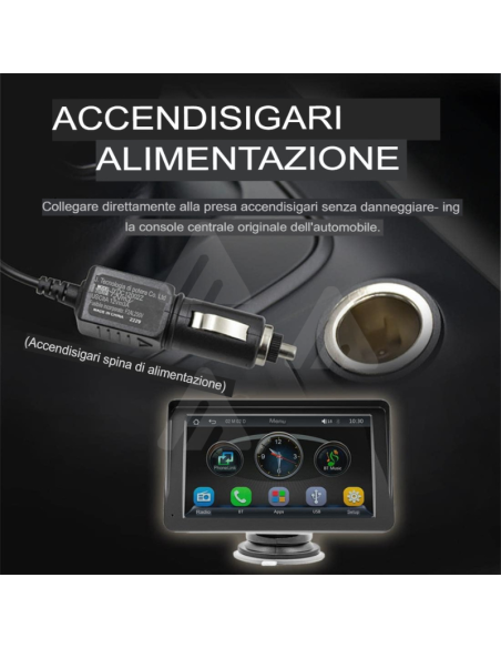 Autoradio portatile Wireless Carplay Android Auto, 7 pollici Touchscreen