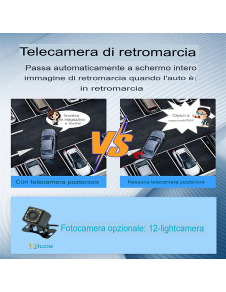 Autoradio portatile Wireless Carplay Android Auto, 7 pollici Touchscreen