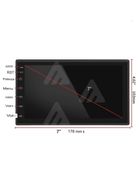 Autoradio 2din  BT Touch Screen 7.0", Android CARPLAY 4G/32G, Bluetooth, GPS, Wifi