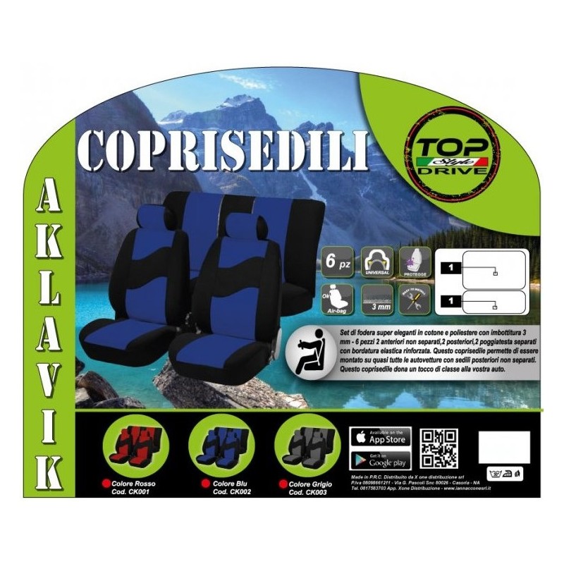 Set coprisedili Auto universale BLU