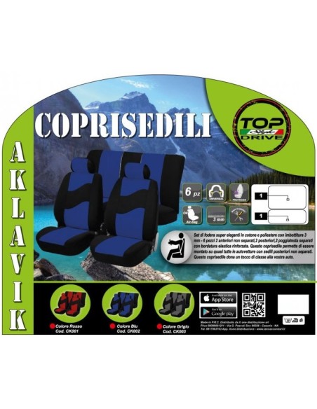 Set coprisedili Auto universale BLU