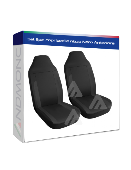 Set 2pz. coprisedile nizza Nero Anteriore