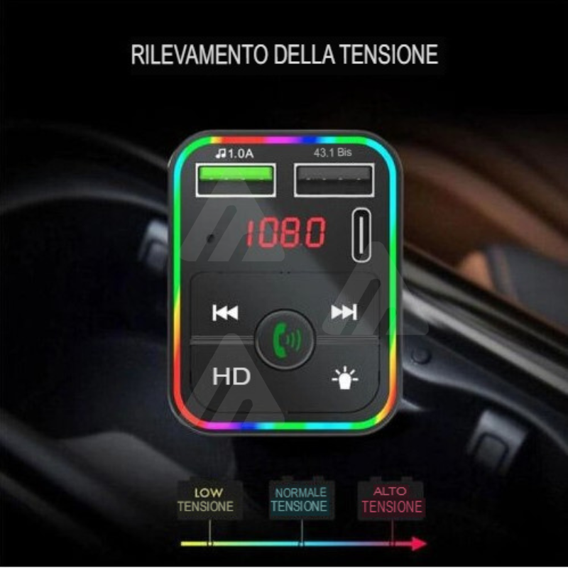 Kit Vivavoce bluetooth FM MP3 USB per Auto...