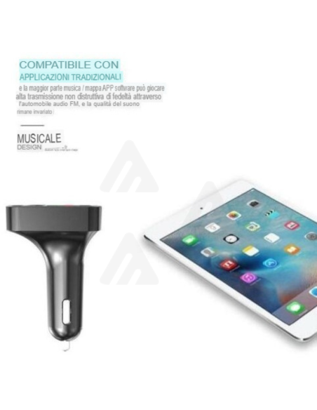 Kit Vivavoce bluetooth FM MP3 USB per Auto smartphone caricabatterie CAR F2