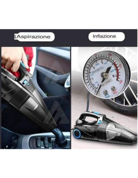 Aspirapolvere e gonfiatore pneumatici