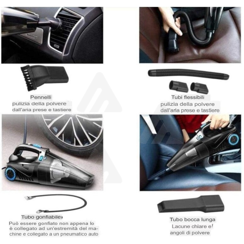 Aspirapolvere e gonfiatore pneumatici
