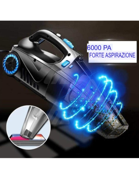 Aspirapolvere e gonfiatore pneumatici