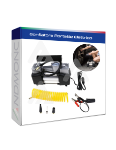 Compressore D'aria Pompa Auto Pneumatici Gonfiatore...