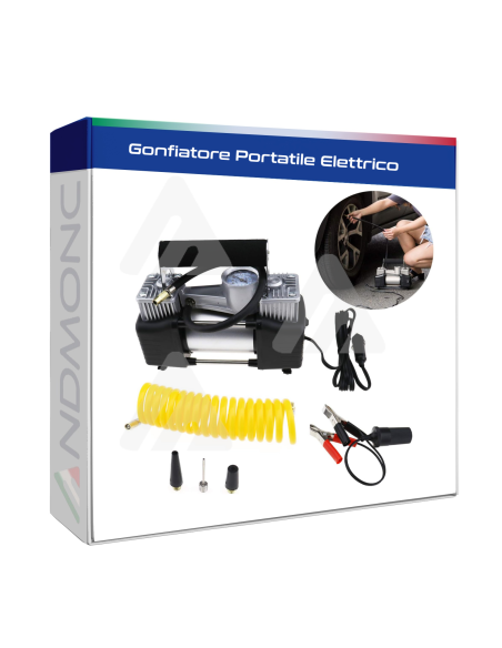 Compressore D'aria Pompa Auto Pneumatici Gonfiatore 150PSI 70L/min DC 12 V Elettrico