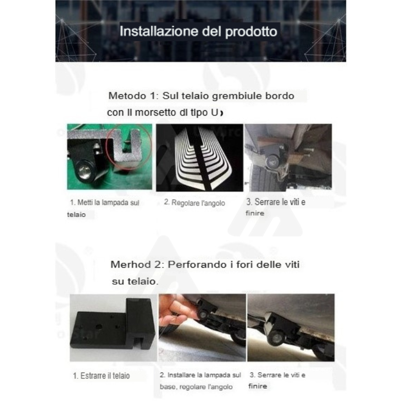 2 Proiettori luci sotto auto LED angel