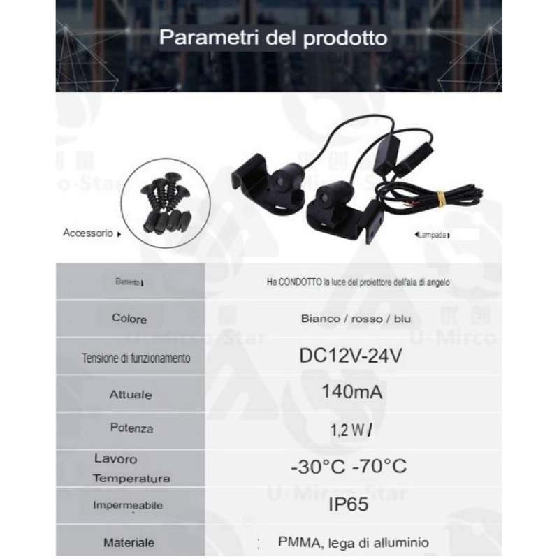 2 Proiettori luci sotto auto LED angel