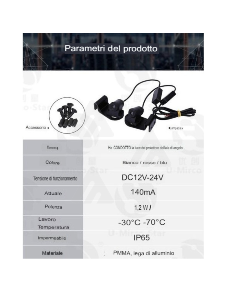 2 Proiettori luci sotto auto LED angel