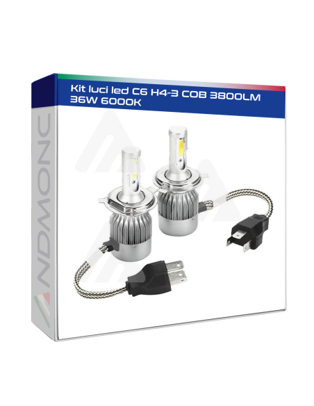 Kit luci led C6 H4-3 COB 3800LM 36W 6000K