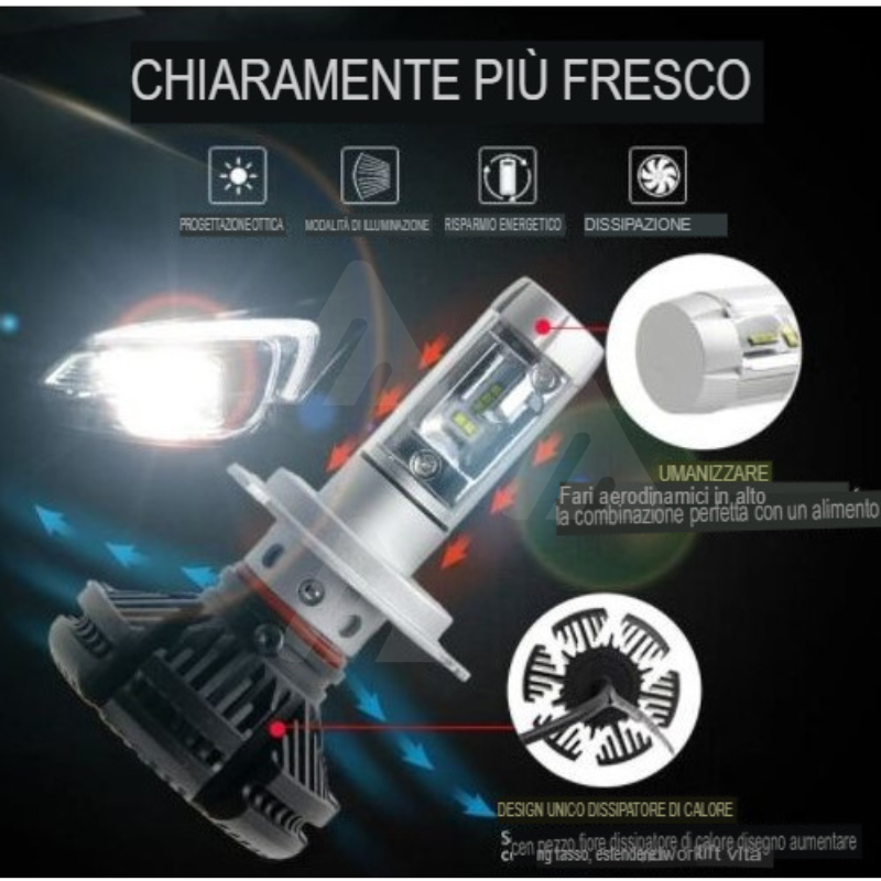 Kit luci led C6 H4 6000LM 60W 6000K