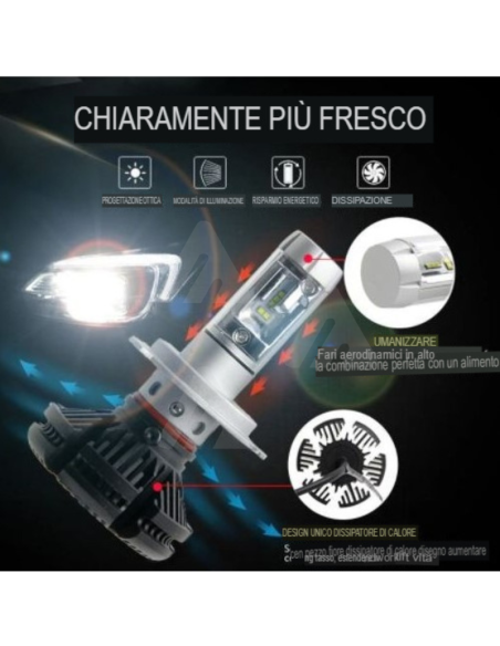 Kit luci led C6 H4 6000LM 60W 6000K