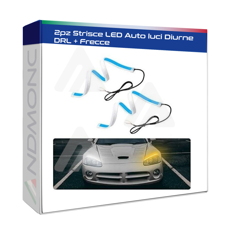 2pz Strisce LED Auto luci Diurne DRL + Frecce