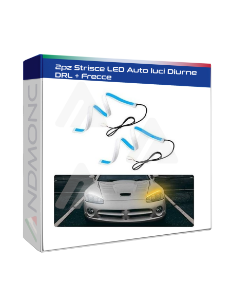 2pz Strisce LED Auto luci Diurne DRL + Frecce