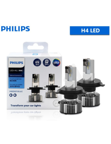 2X LED lampadine fari auto Philips  LED H4