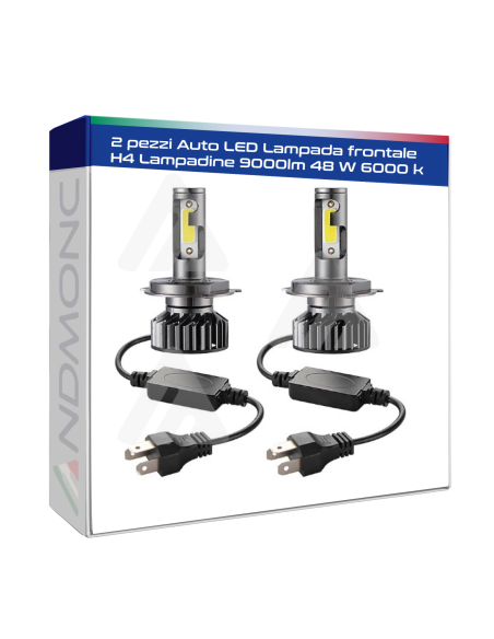 2 pezzi Auto LED Lampada frontale  H4  Lampadine 9000lm 48 W 6000 k Plug-and-Play