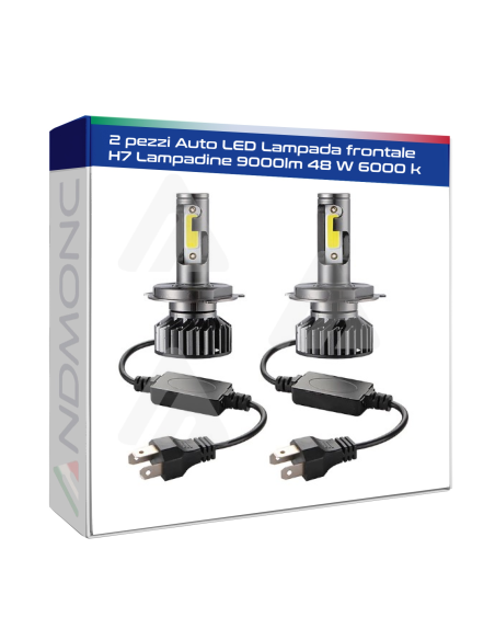 2 pezzi Auto LED Lampada frontale  H7  Lampadine 9000lm 48 W 6000 k Plug-and-Play