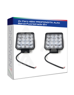 2x Faro 48W PROFONDITA Auto Barca Fuoristrada 12V...