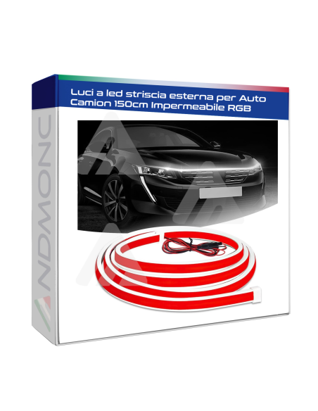 Luci a led striscia esterna per Auto Camion 150cm Impermeabile RGB