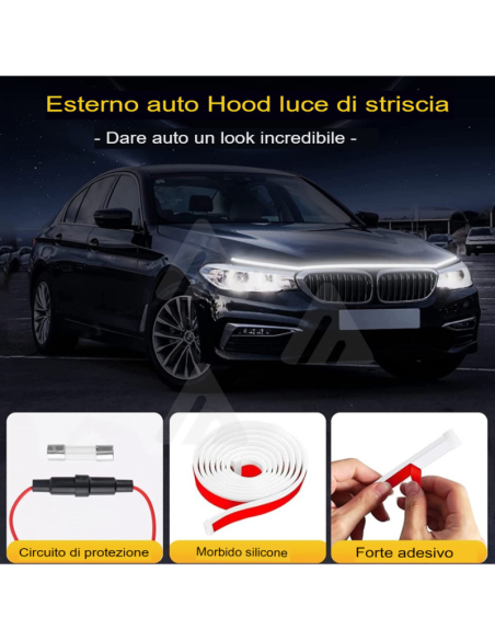 Luci a led striscia esterna per Auto Camion 150cm Impermeabile RGB