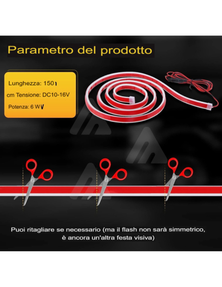 Luci a led striscia esterna per Auto Camion 150cm Impermeabile RGB
