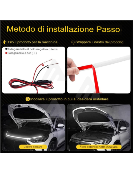 Luci a led striscia esterna per Auto Camion 150cm Impermeabile RGB