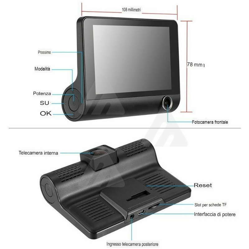 Monitor Auto DVR Dash Cam 4" FULL HD 1080P CARDVR