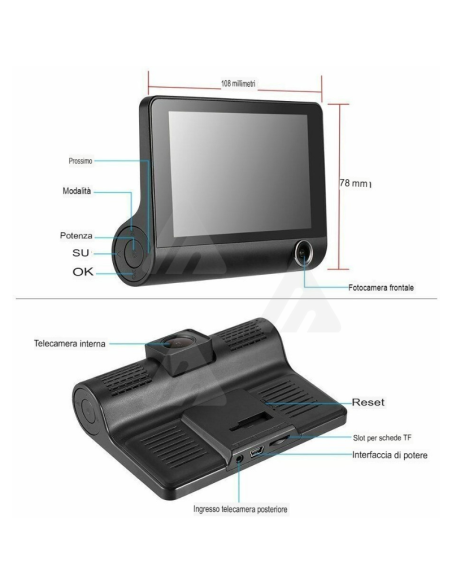 Monitor Auto DVR Dash Cam 4" FULL HD 1080P CARDVR