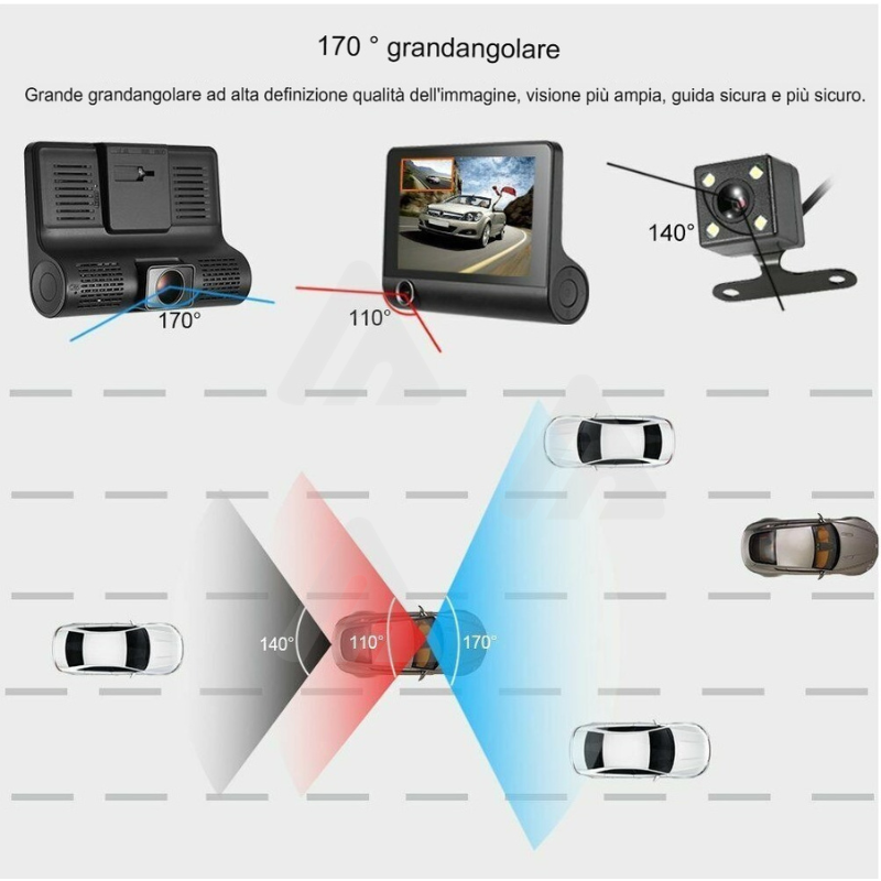 Monitor Auto DVR Dash Cam 4" FULL HD 1080P CARDVR