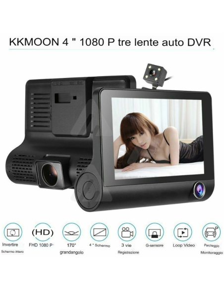 Monitor Auto DVR Dash Cam 4" FULL HD 1080P CARDVR